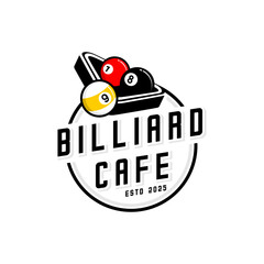 vector logo of three billiard balls in a triangle field