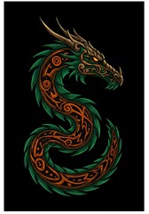 Fototapeta premium Emerald Serpent's Vigil