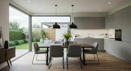 Modern open-plan kitchen/dining area