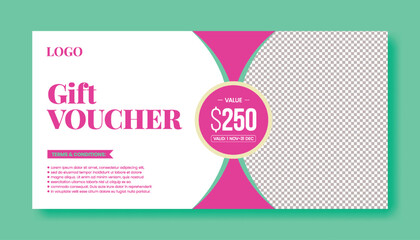 Elegant Gift Voucher for Beauty Salon and Hair Salon Promotions giveaway gift card design, Promotional Sale Discount Shopping gift card Voucher layout, discount voucher graphic template