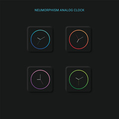 Neumorphism Analog clock UI