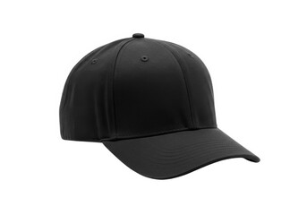 Fototapeta premium Black baseball cap isolated on white background