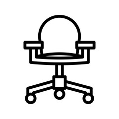 Ergonomic office chair icon for workspaces, desks, and comfortable sitting