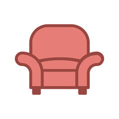 Outline filled armchair vector for modern decor