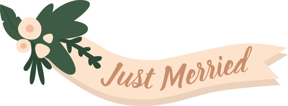 Just married placard vector illustration - Powered by Adobe
