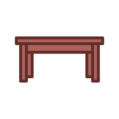 Outline filled table vector for elegant dining