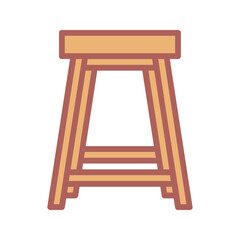 Outline filled stool vector for bar seating