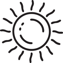 Flat Vector Icon of Sun with Rays – Weather and Energy Use