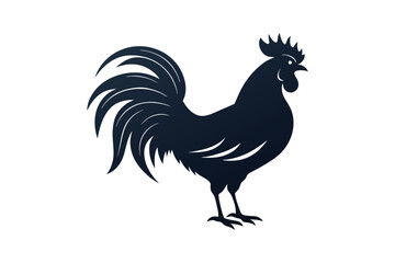 Rooster silhouette vector illustration isolated on white background