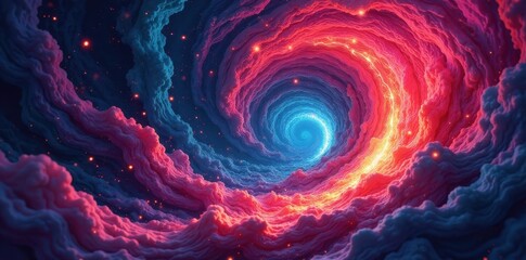 Intertwined colors, a complex and captivating abstract vortex , paint, captivating
