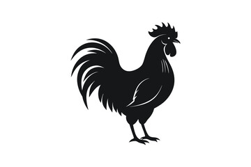 Rooster silhouette vector illustration isolated on white background