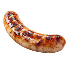 Grilled Sausage on a Black Background on transparent background