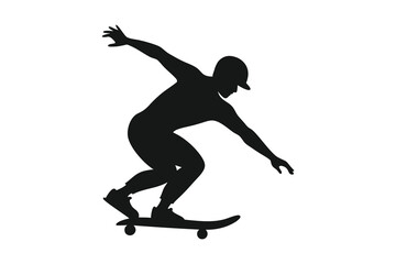 Obraz premium skateboarding ride isolated on a white background