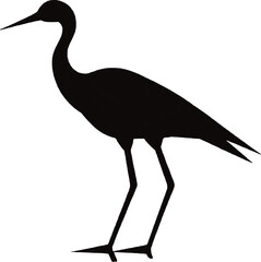 Fototapeta premium Heron silhouette isolated on white