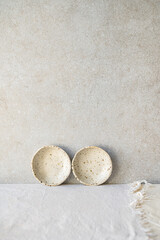 Selection of handmade ceramic pieces, vases, bowls, candleholders, cups and plates