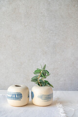 Selection of handmade ceramic pieces, vases, bowls, candleholders, cups and plates
