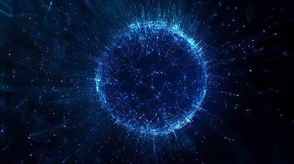 Obraz premium Glowing Blue Energy Sphere Abstract Digital Art