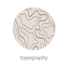 Round topography shapes abstract circle wavy lines