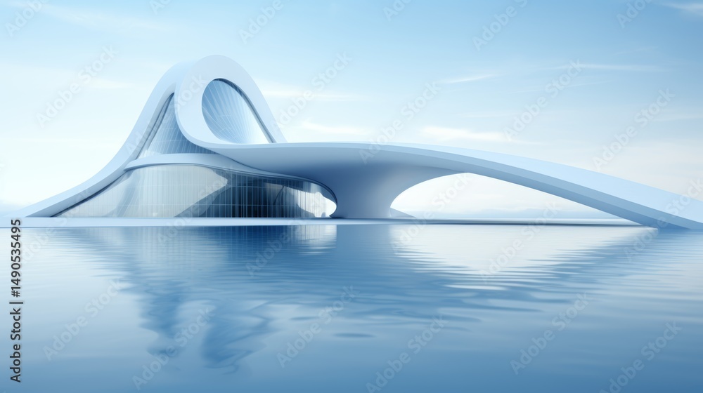 Poster futuristic bridge design a modern background image capturing innovative architectural concepts