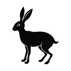 Springhare Upright Vector Silhouette
