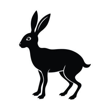 Springhare Upright Vector Silhouette