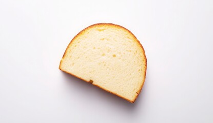 Slice Of Light Yellow Sponge Cake On White Background