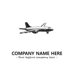 Plane silhouette logo company design vector illustration