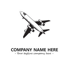 Plane silhouette logo company design vector illustration