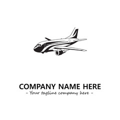 Plane silhouette logo company design vector illustration