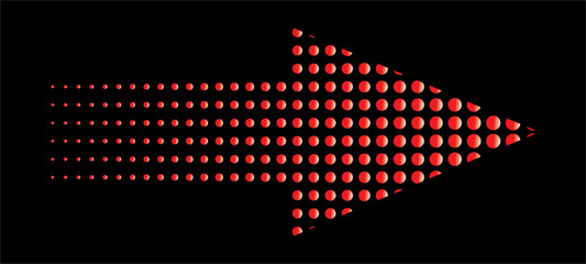 Arrows with Halftone Effect. Vector Illustration.