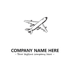 Plane silhouette logo company design vector illustration