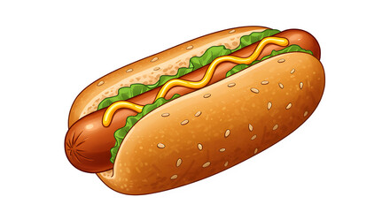 hotdog vector with white and transparent background, PNG