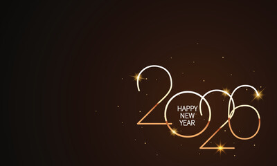 2026 Happy New Year Background Design. Greeting Card, Banner, Poster. Vector Illustration.