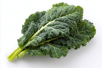 Fresh kale on white background.