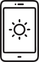 Solar Monitoring App Icon – Thin Line Smartphone Vector