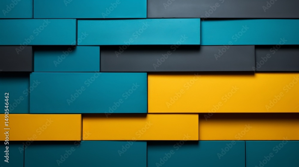 Poster exploring the harmonious relationship between yellow and blue color compositions