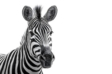 zebra on white background