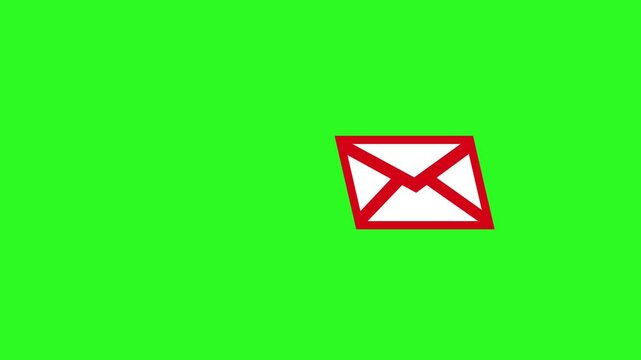 Envelope Moving Forward Loop Animation with Green Background &ndash; Simple Mail Motion Graphic for Communication and Design Asset