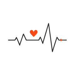 Abstract Heart Pulse Line Graph.  for Medical and Healthcare Design Vital Sign Monitoring UI