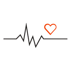 Abstract Heart Pulse Line Graph.  for Medical and Healthcare Design Vital Sign Monitoring UI