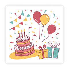 Hand Drawn Birthday Elements kids party,