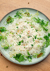 Rice with Chicken, Cream and Broccoli