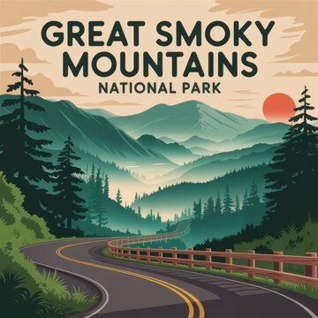 Great Smoky Mountains Scenic Road &ndash; National Park Poster