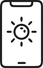 Minimal Outlined Icon of Mobile with Solar App