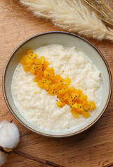 Rice Porridge with Pumpkin Closeup