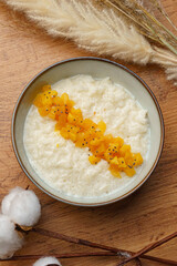 Rice with Pumpkin Stripes