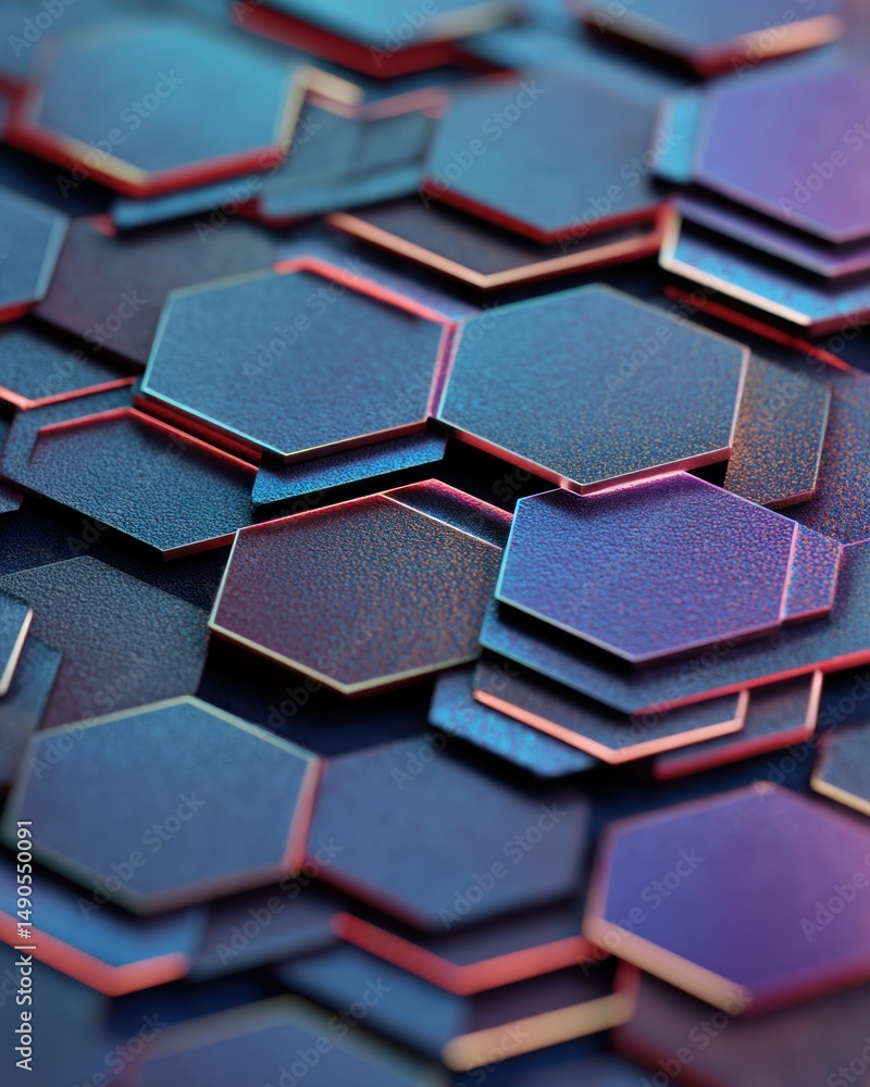 Poster abstract hexagonal pattern