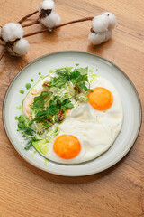 Breakfast Plate with Eggs and Greens