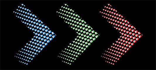 Colorful Halftone Arrow Set Vector illustration.