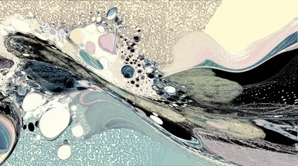Rolgordijnen Abstract colorful fluid painting with unique patterns. © วิทวัส วงษ์หาจักร์